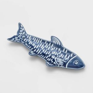 Opalhouse Ceramic Fish Liquidless Incense Stand Blue Nwt
